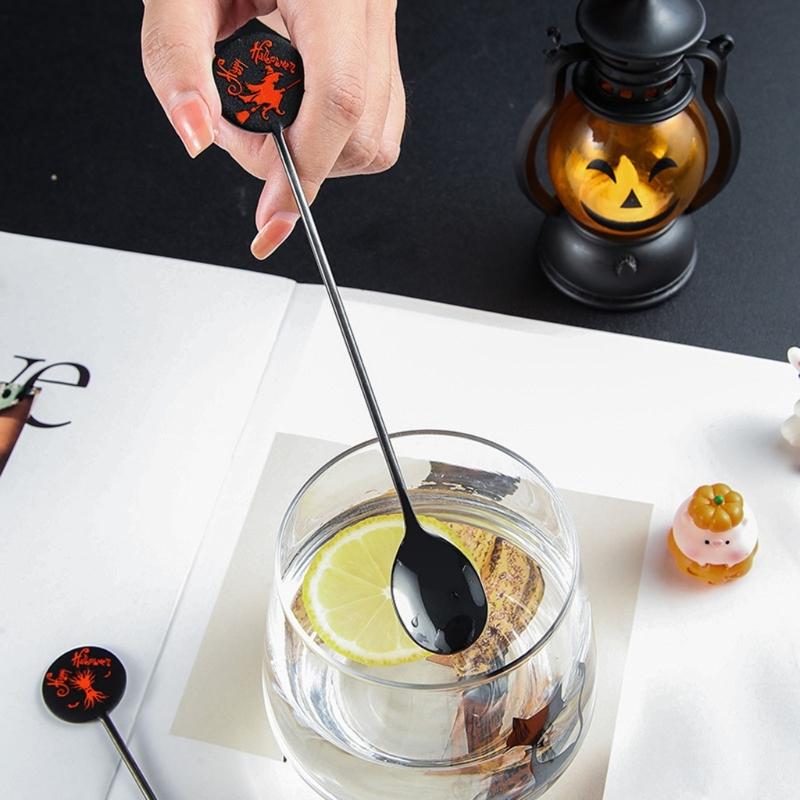 4pcs/set Halloween Coffee Spoon for Tea Milk Sugar Stirring Dessert Cake Spoons