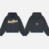 Felpe con cappuccio con design stampato in stile americano Hip-hop Abbigliamento Giocoso Giacche nere oversize Unisex