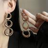Fashion Geometric Glossy Round Earrings, High-End Sense Exaggerated Personality Earrings, Simple Temperament Cold Wind Earrings