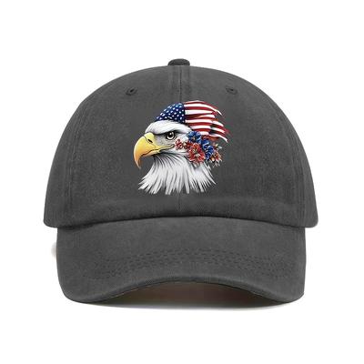 Adjustable Patriotic Eagle Baseball Cap Lightweight Polyester Sun ProtectionIdeal for Outdoor Activities Like Fishing Golf
