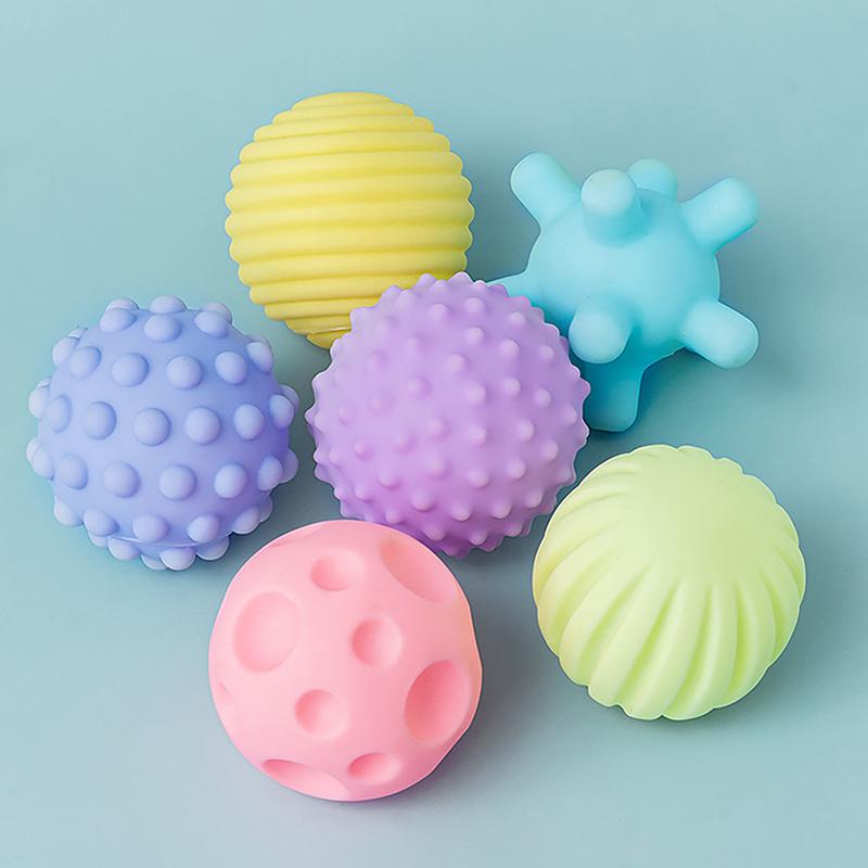 6Pcs Baby Toys Sensory Balls For Children Textured Hand Touch Ball Soft Massage Ball Infant Rattle Senses Toys Educational Bath