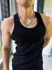 Men's Summer Ice Silk Ribbed Slim Fit Sleeveless Sports Vest