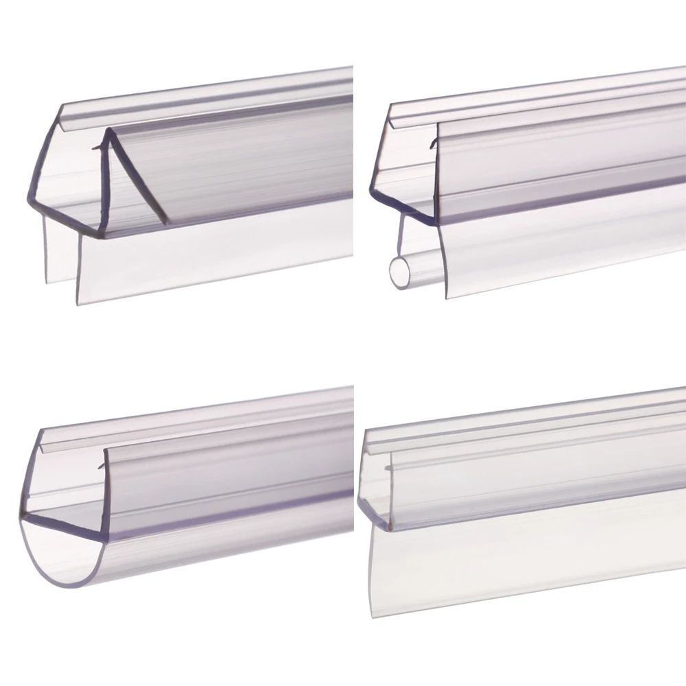 4-12mm Household Rubber Sealing Strips Glass Door Weatherstrip Bathroom Screen Hardware Window Seal Sealing Strips Water Baffle
