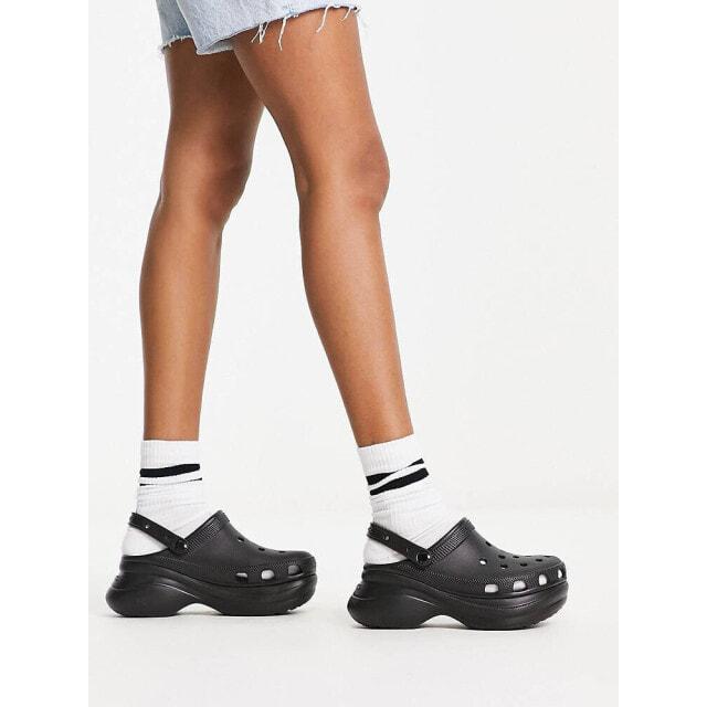 

Черные сабо на платформе Crocs Bae