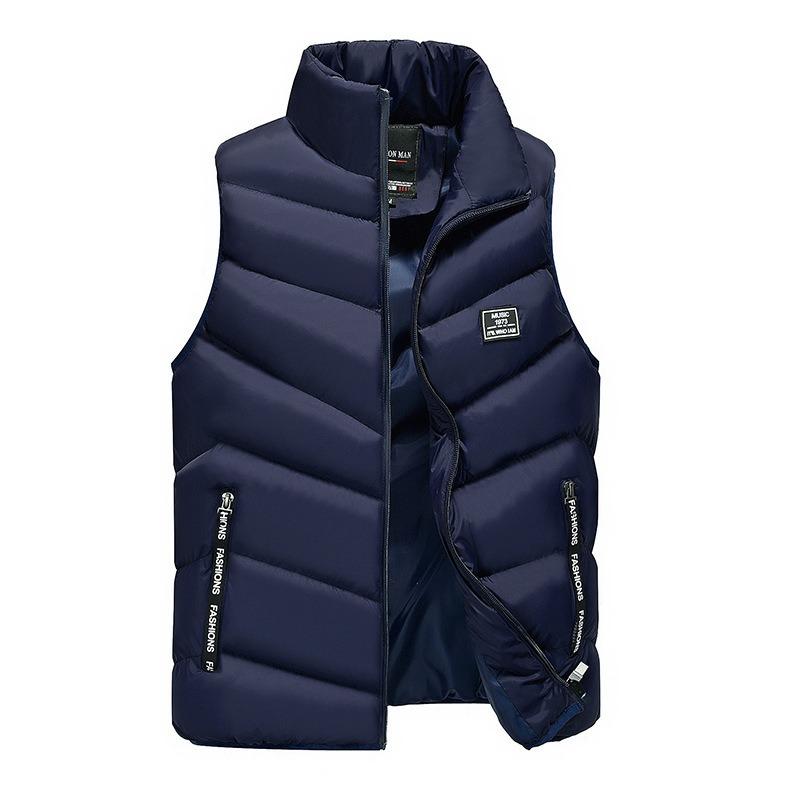 Gilet imbottito spesso senza maniche da uomo, giacca invernale casual