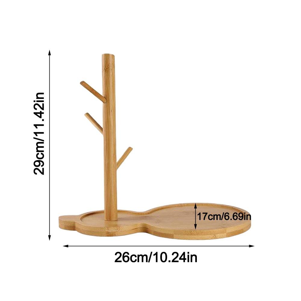 

Simple Tree Branch Storage Tray Bamboo Jewelry Display Rack Durable Key Hanger Gourd
