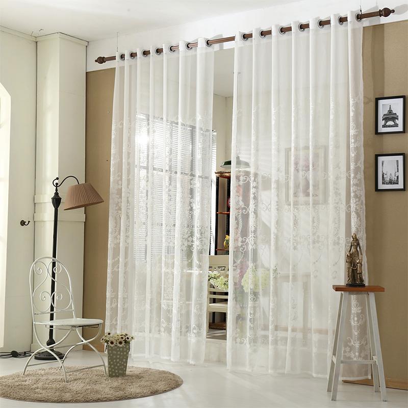 Zarif Fransız Danteli İşlemeli Şeffaf Perdeler | Romantik Çiçek Tasarımı, Oturma Odası, Balkon, Çıkma Pencereler ve Kapı Geçişleri için Hafif Polyester Tül