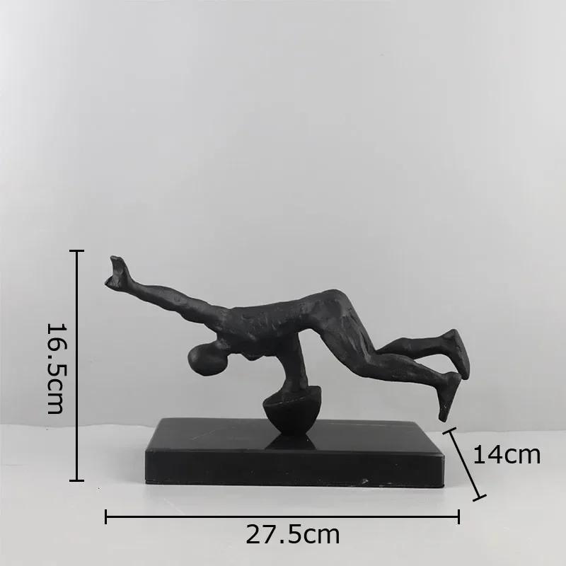 

Creative Athlete Character Sculpture Desk Decoration Ornaments Acrobat Figures Abstract Crafts Metal Statue Room Aesthetic Decor чорний