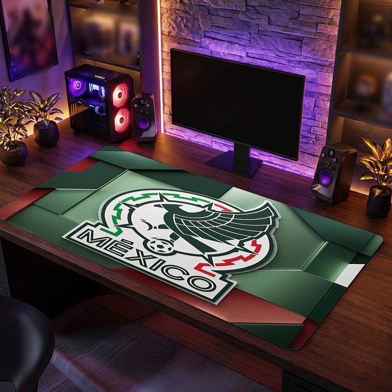 Mexico footbal Crest Mouse Pad, Extended Non Slip Rubber Desk Mat for Gaming Office Laptop Fan Gift