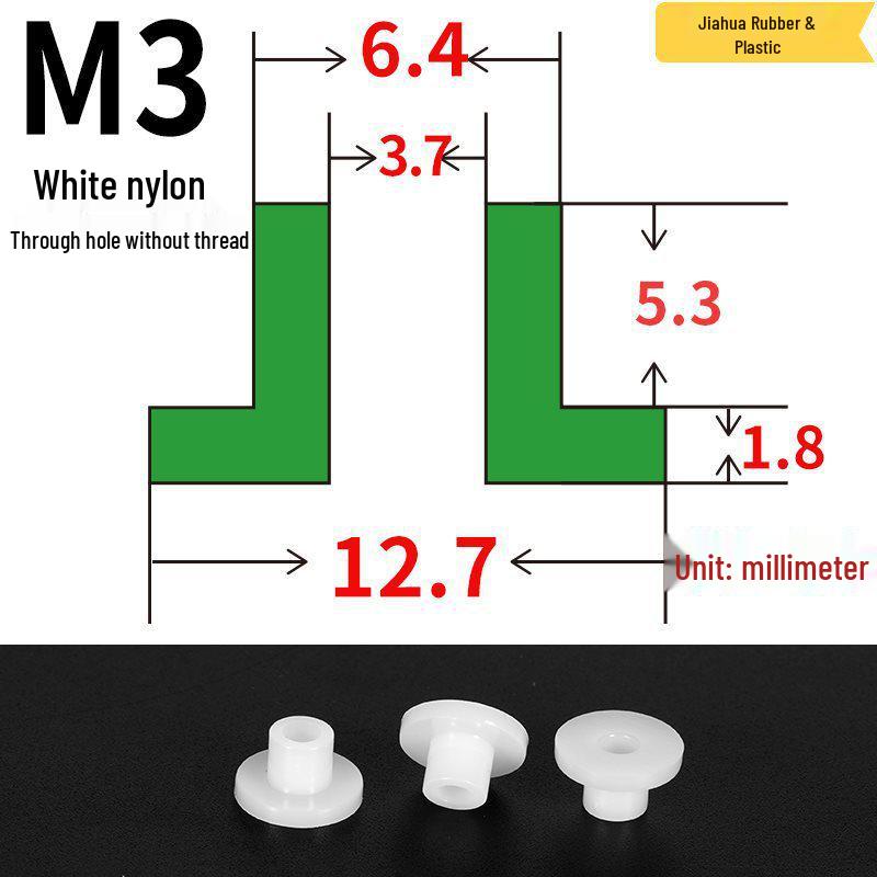 T-förmige Nylon-Dichtungsscheibe M3-M35 Gewinde Isolierabstandshalter