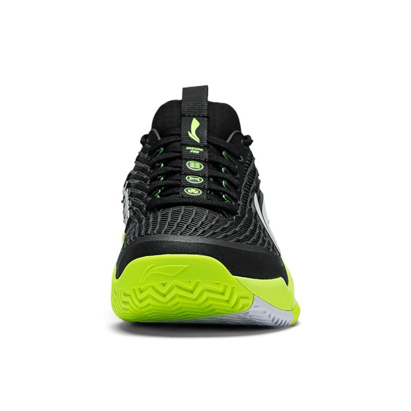 LiNing Secure Pro Lightweight Flexible Stable Cushioning Grip Durable Support Rebound Low Top Tennis Shoes Unisex Sneaker Black Green ATAV003-3