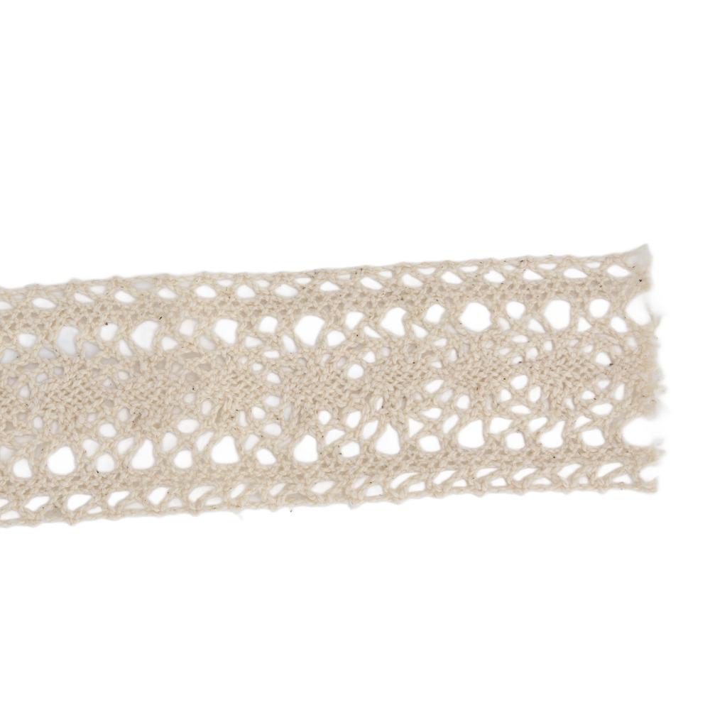 1 Stück Beige Baumwollspitzenbesatz 4 cm Breit DIY Nähen Spitze Elegantes Häkelspitzenband Zur Dekoration
