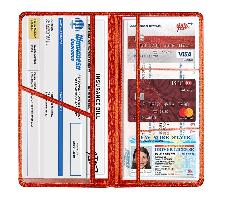 In-Stock Car Document Protector: PU Leather Insurance & Registration Card Holder Wallet