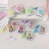 2-inch Transparent Sparkly Card Holder Keychain with Photo Album & ID Sticker Storage