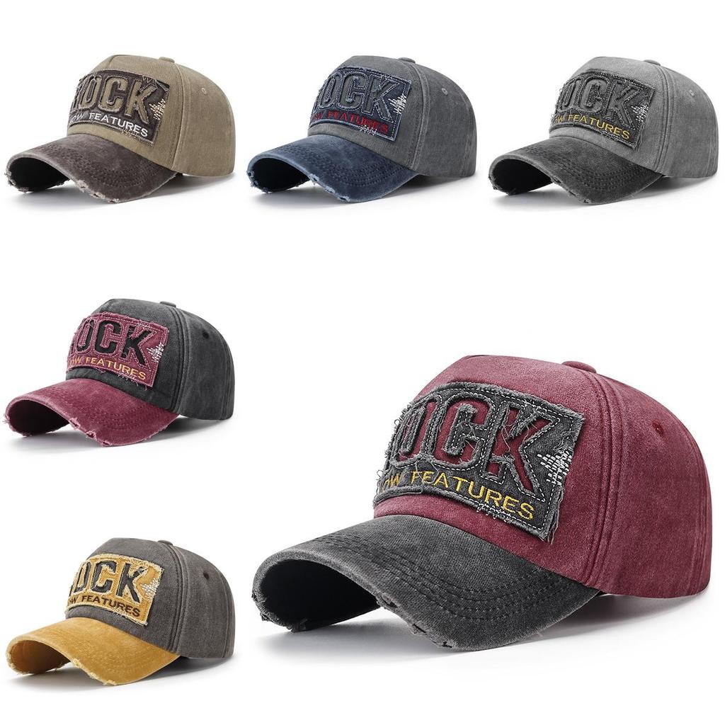 Distressed Style Casual Baseball Cap With Embroidered Alphabet For Outdoor Activities