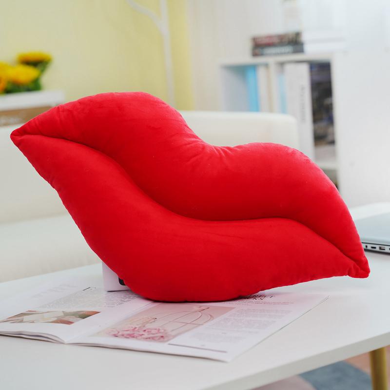 Cuscini Decorativi a Forma di Labbra Rosse e Rosa Morbidi Giocattoli di Peluche Imbottiti Cuscino per Letto Divano Ufficio Cuscini Abbracciabili Creativi per Regali per Ragazze