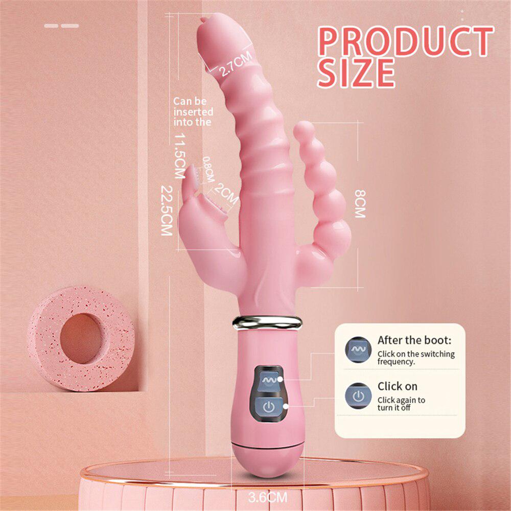 Hračky pro dospělé Dildo Vibrátor Sexuální hračka Olizování jazyka Dvojitá tyč Masturbace Králík Vibrátor Sexuální produkt pro dospělé Vibrátor pro ženy
