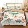 Cartoon Dinosaur Duvet Cover Kawaii Dinosaurs Comforter Cover Jungle Ancient Animals Bedding Set For Girls Boys Full King Size