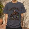 2026 New Pure Cotton Tshirt A Ruckus With The Cowboy Western Style Print Crew Neck Short Sleeve Casual Top