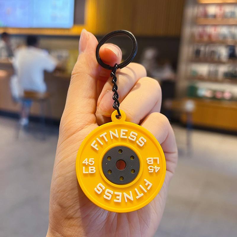 2025 New Barbell Keychain Silicone Dumbbell Keychain Gym Gifts For Gym Lovers Fitness Trainer Gift Backpack Car Key Pendant