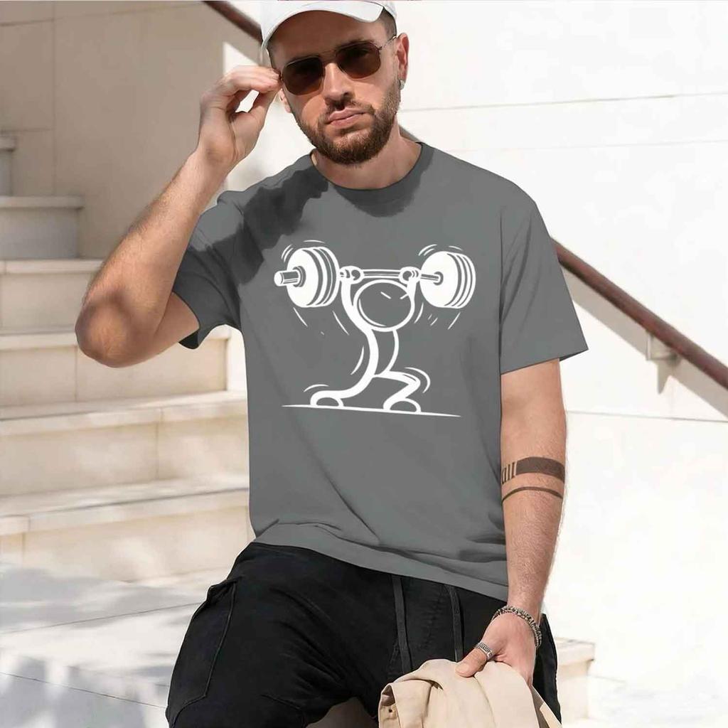 UnisexS Funny Weightlifting Grh TShirt Breathable GymCasual Tee with Barbell Muscle Print Short Sve Round Ne out Shirt for Strengt