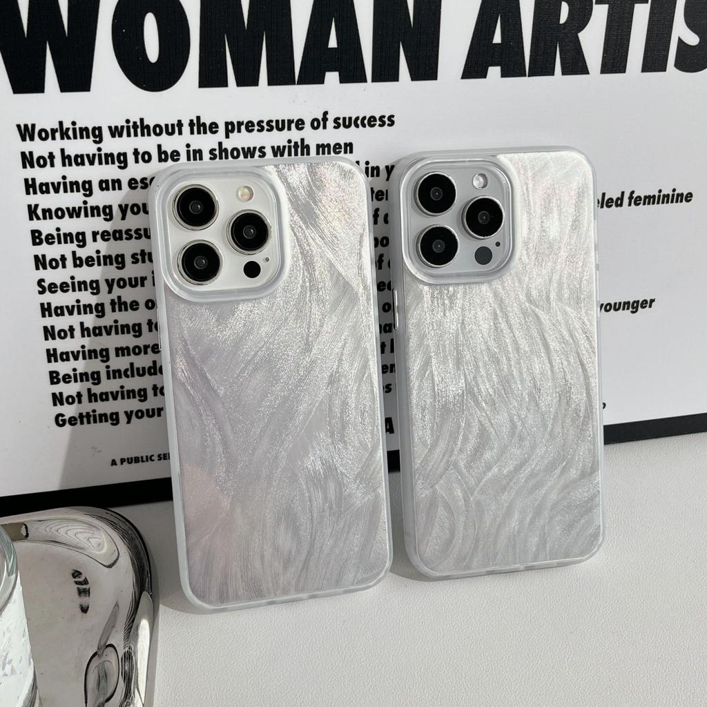 Advanced IMD Feather Yarn Water Ripple for IPhone15 Phone Case 16promax Color Painting Customized Protective Cover