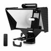 Universal Teleprompter Portable Prompter with BT Remote Control Lens Adapter Ring Compatible with Smart Phone Tablet Camera for Live Stream Hosting S