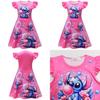 Stitch Girl Princess Pajama Dress With Cotton Blend Fabric For Kids
