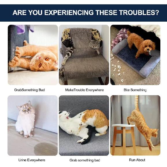 2 Bottles Cat Deterrent Spray – Natural, Non-Toxic Anti-Scratch Spray for Cats & Kittens – Indoor & Outdoor Pet Training Aid – Furniture &