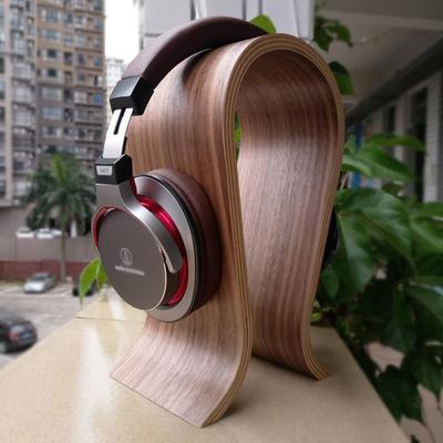 Head Mounted Headphones Solid Wood Storage Holder Walnut Birch U-shaped Eardphone Storage Stand Headset Display Rack Decoration