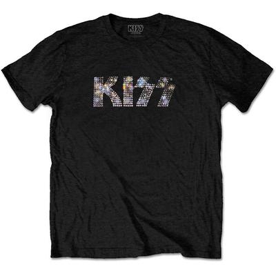 Herren KISS Logo (Diamant) Slim Fit T-Shirt Schwarz