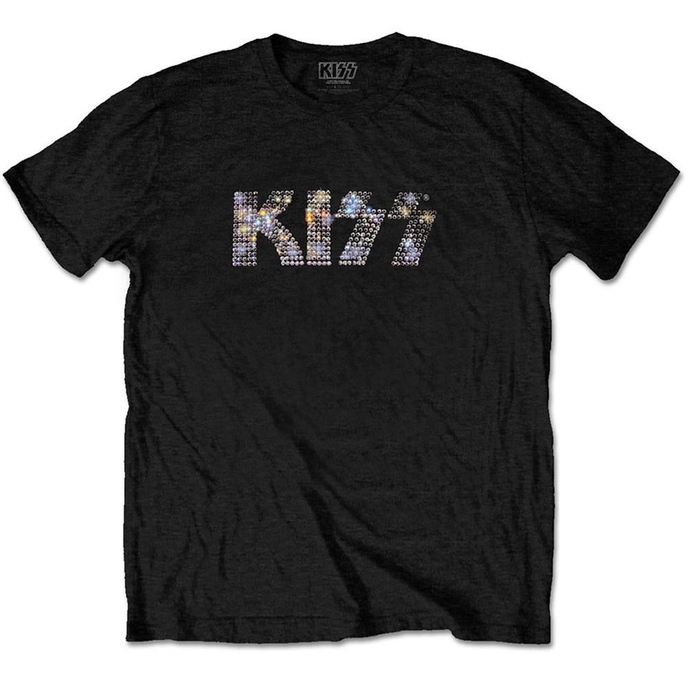 

Men s KISS Logo (Diamante) Slim Fit T-shirt Black M