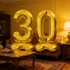 2pcs Gold Number Stand Foil Balloons with Base Globos 30th Birthday Party Wedding Decoration Kids Baby Shower Supplies