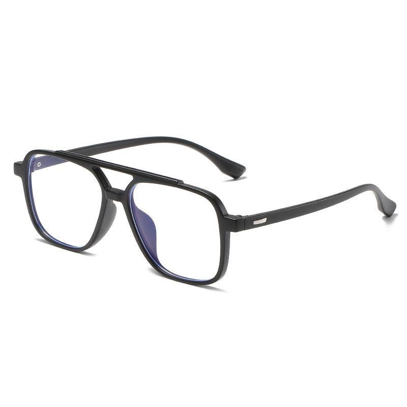 Tr90 Transparent Retro Double Beam Glasses Frame Men'S Big Frame Big Face Flat Mirror Women'S Tide Literary And Artistic With Myopia