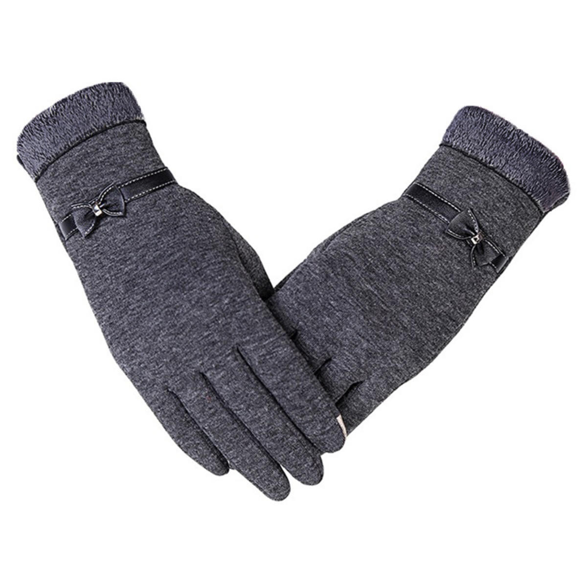 

Fashion Grace Lady Gloves Autumn Winter Cute Bow-Knot Warm Full Finger Mittens Women Outdoor Windproof Sport Female Gloves one size