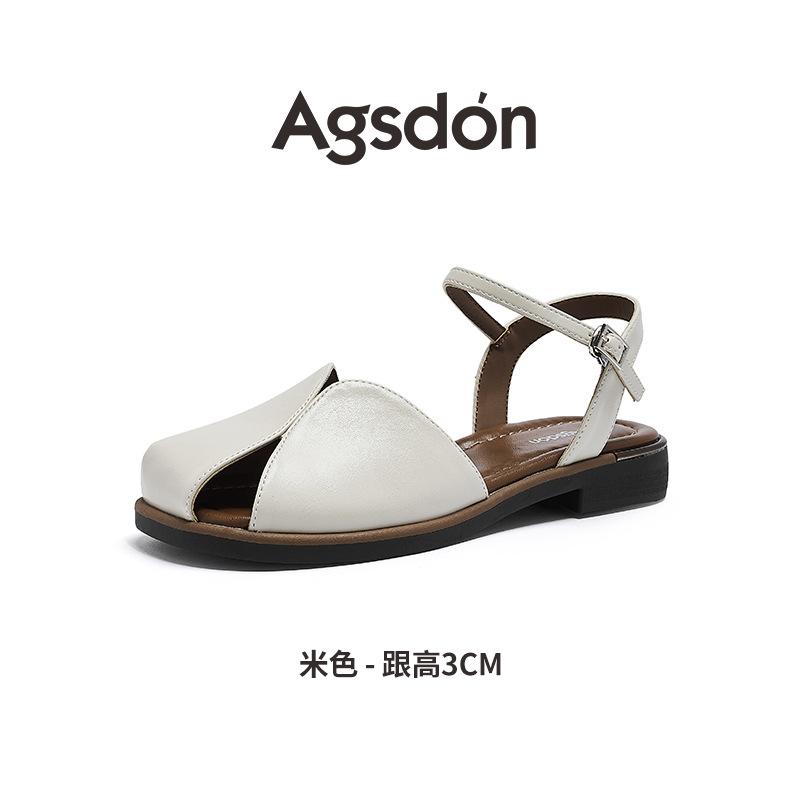 Augustine Bag Head Sandals Women's 2025 New Summer Flat Bottom Not Tired Feet Fashion Roman Cool Slippers with Skirt