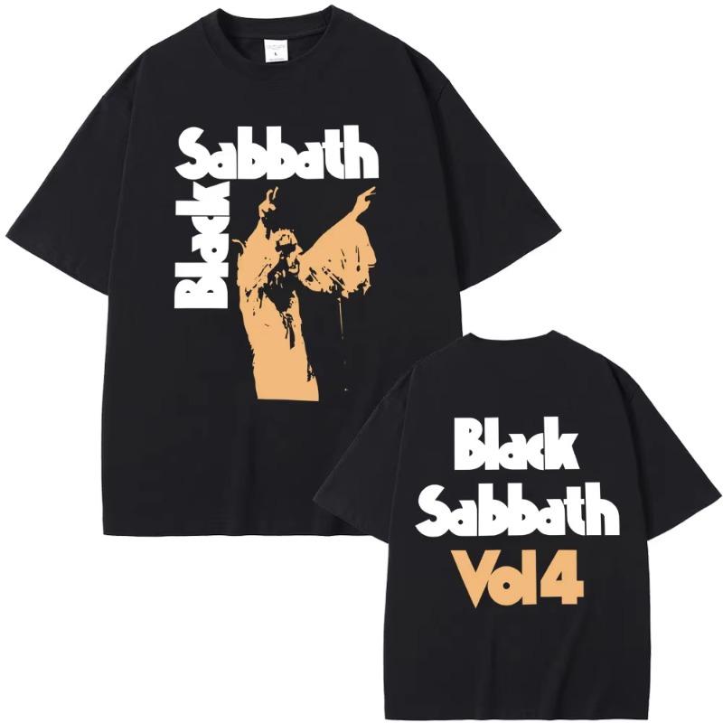 Black Sabbath Ozzy Osbourne Vol 4 Album Graphic Tshirts Men Women Heavy Metal Rock Band T Shirts Male Vintage Oversized Tshirts