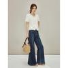 INMAN French Embroidered V-Neck Short Sleeve Shirt