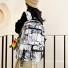 Graffiti Print Student Schoolbag Boys Large Capacity Backpack Girls Campus Backpack