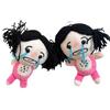 Cute Crying Girl Strongman Pendant Plush Toy Keychain Charm