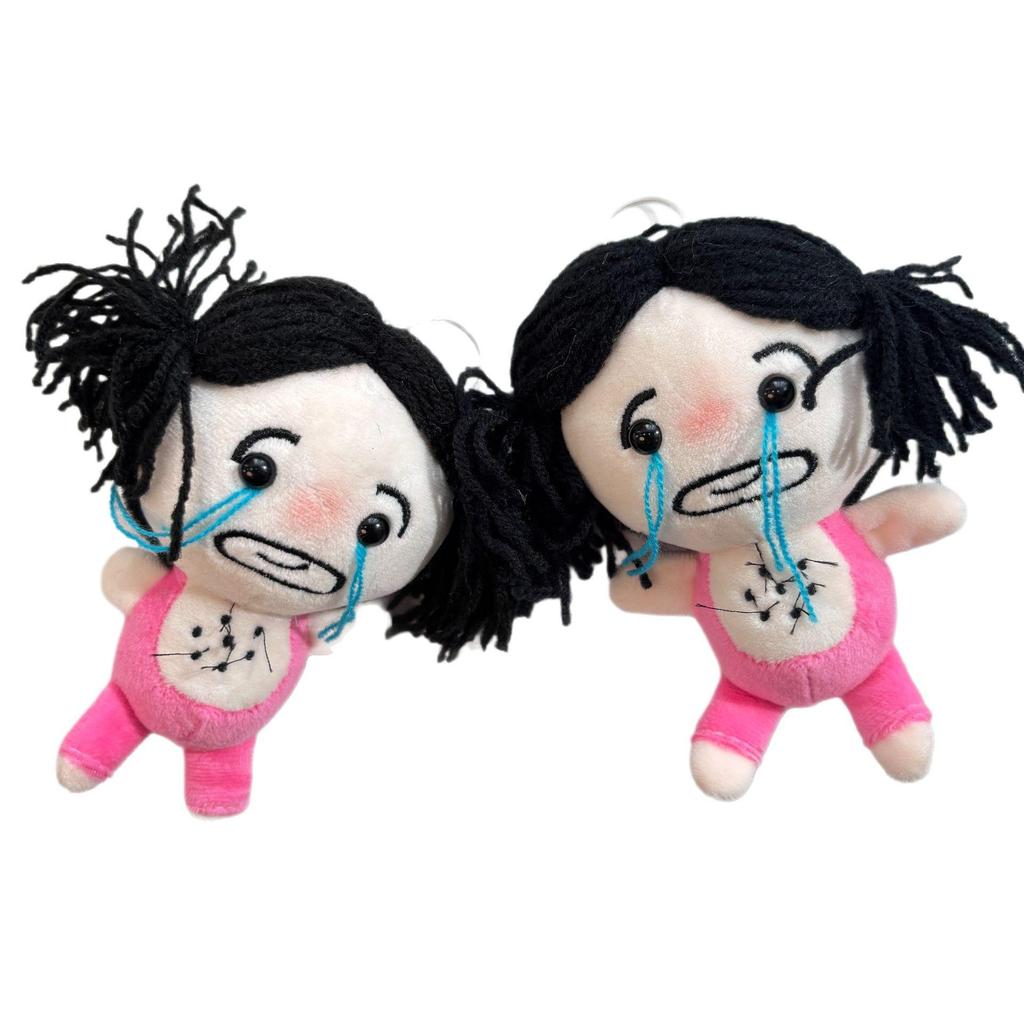 Cute Crying Girl Strongman Pendant Plush Toy Keychain Charm