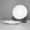 Pure White Bone China Shallow Dinner Plate - Customizable Ceramic Tableware for Western Dining