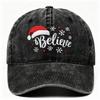 Embroidered Snowflake Baseball Cap Adjustable Strap Cotton Snowflake Embroidered Hat Breathable Vintage Wash Baseball Cap