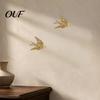 Flying Swallow Decor Gold Wall Decor, Resin Bird Sculpture, Vintage 3D Art for Living Room Bedroom Home Accents