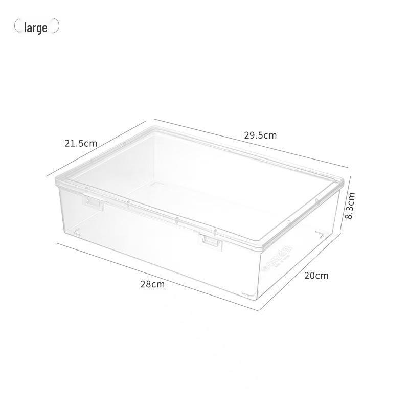 Large Capacity Transparent A4 Document Storage Box for Home Office