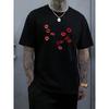 Europäische Größe Herren Spielerisches und Romantisches Kurzarm-T-Shirt mit 'Kiss Me Lippenabdruck', Perfekt für Ausflüge zu zweit, Streetwear