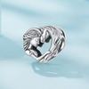 Silver heart charm girl with horse beads silver 925 bead