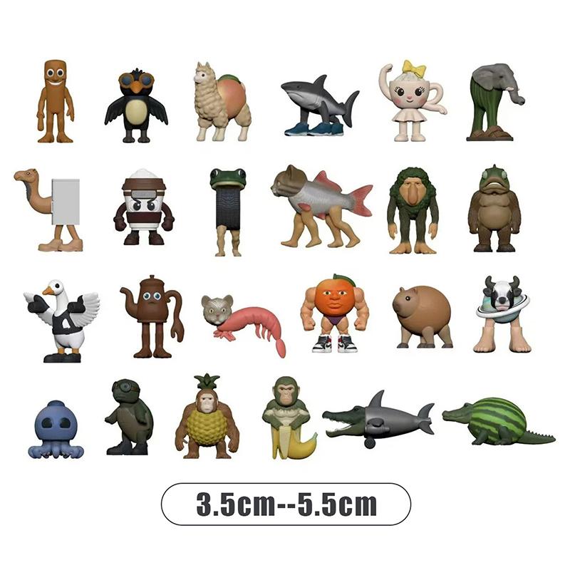 24Pcs Italian Brainrot Tung Tung Sahur Figures Doll Tralalero Tralala Bombardino Crocodilo Shimpanzini Bananini Model Toy Gift