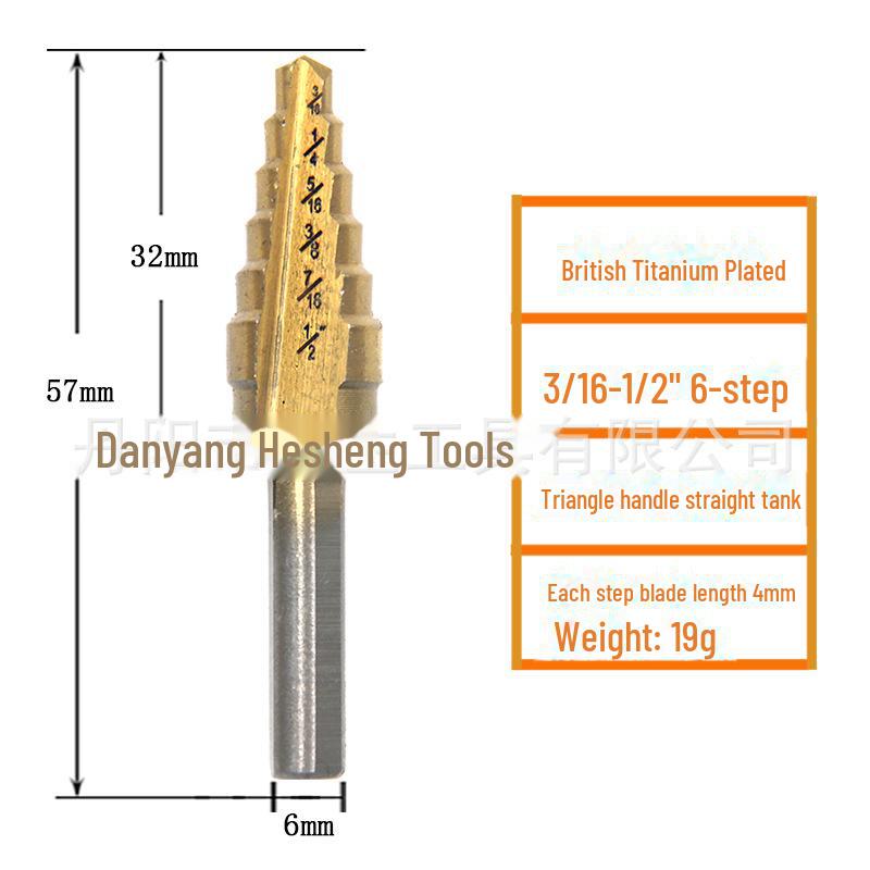 Bestseller Set di punte a gradino per l'apertura di fori su lamiere in acciaio a 5 pezzi UK - Punta a torre triangolare da 1/4"-1-3/8".