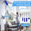 5-in-1 Cleaning Dusting Kit, Dusting Tool with Telescopic Rod, Extendable Up To 100 Inches, Microfiber Duster, Cleaning Duster